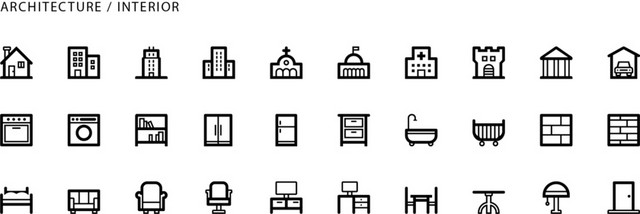 建筑与室内矢量图标