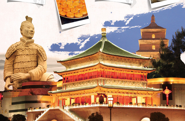 西安旅游活动海报背景素材