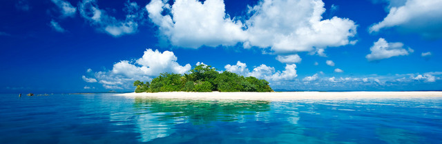 旅游水中岛屿背景BANNER