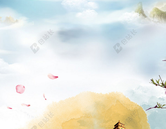 中国风西安旅游景点宣传H5背景
