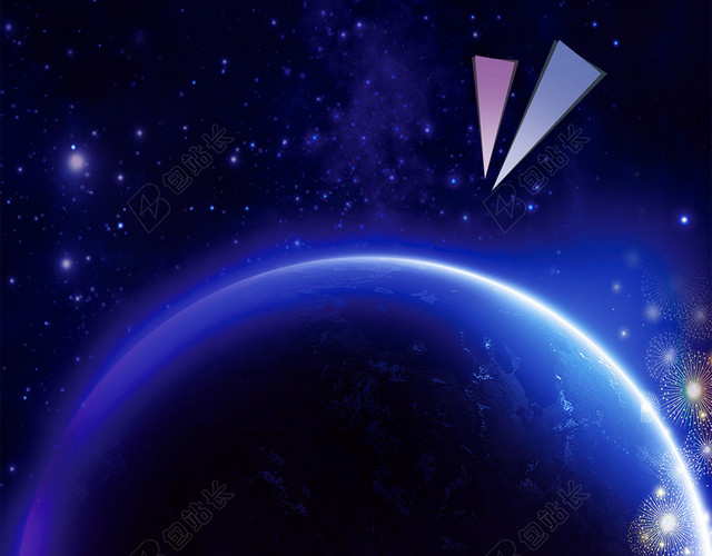 炫酷科幻星空PSD分层H5背景
