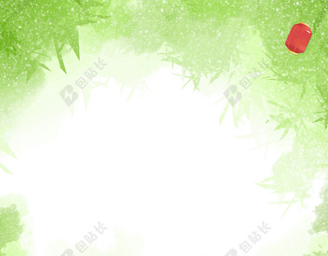 绿色手绘风格端午节海报