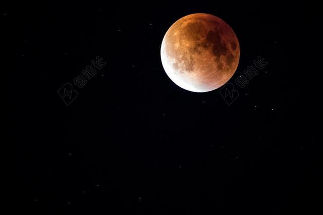 月食 血月 太阴 夜 月亮 天空 全 红色 天体 神秘