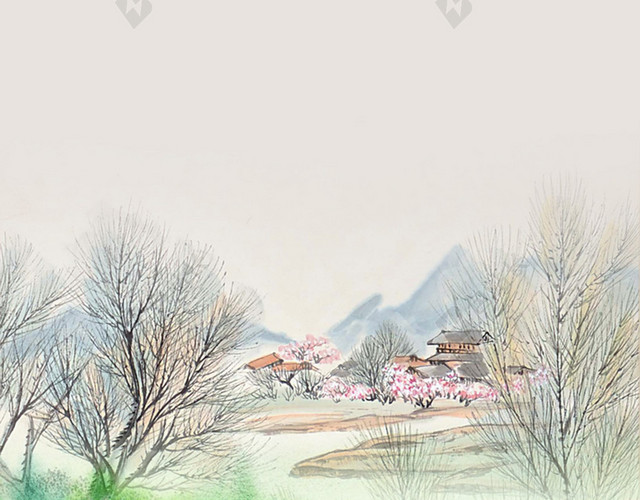 中国风水墨简约H5背景