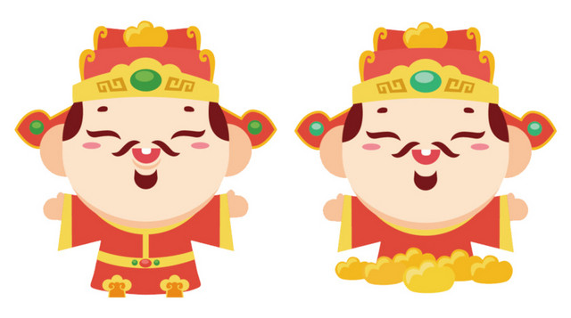 卡通财神矢量