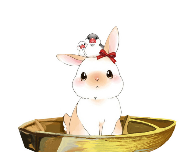 中秋节可爱小兔子