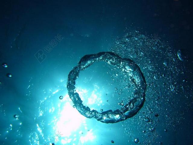 蓝色的水和气泡背景图片