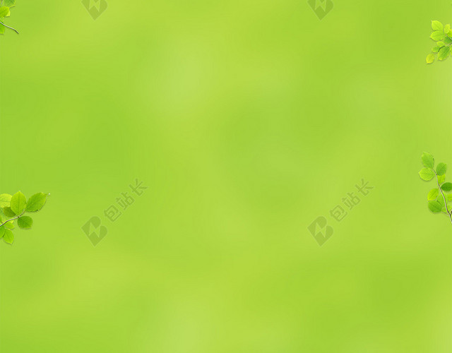 清新树叶露珠绿色H5背景素材