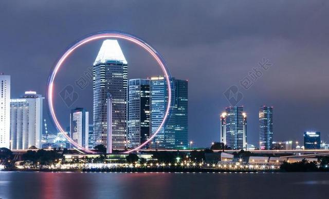 夜晚美丽的都市夜景背景图片
