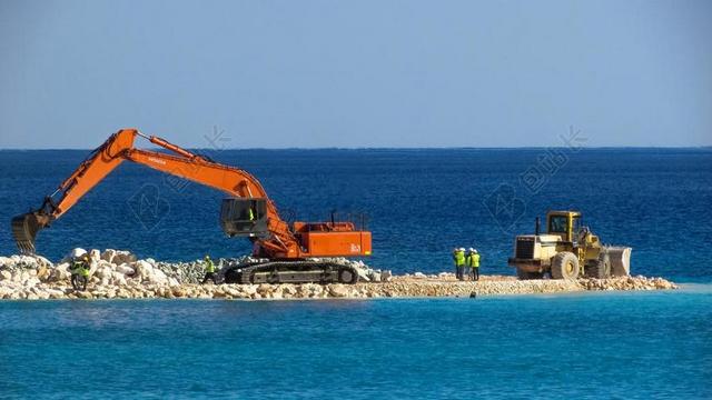 挖掘机 推土机 车辆 工人 建设 玛丽娜 阿依 塞浦路斯