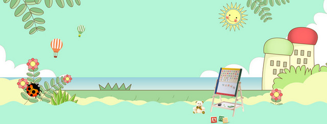 春天踏青卡通文艺春游绿BANNER