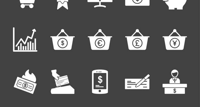 白色金钱收入图标素材