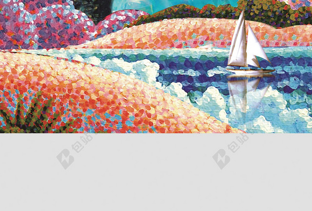 房产油画浪漫背景