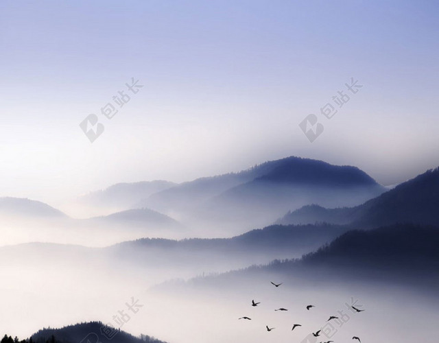 山水旅游海报背景素材