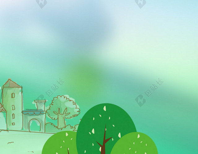 六一儿童节绿色背景