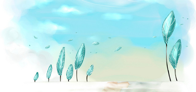 手绘唯美梦幻风景背景