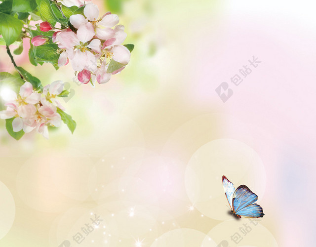 唯美春天促销花卉H5背景素材