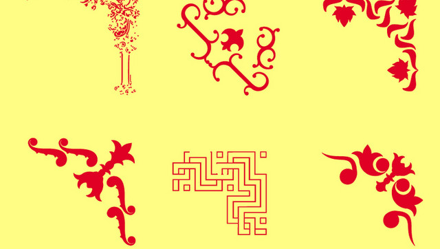 红色边框花纹中国风
