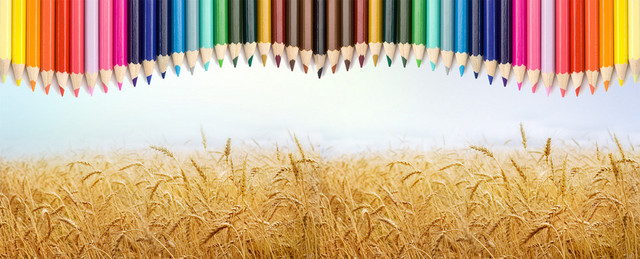 学生毕业纪念册彩笔背景BANNER