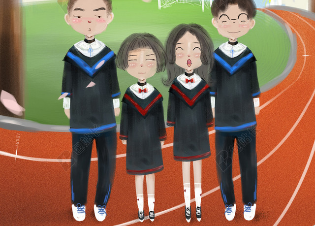 毕业季手绘H5插画