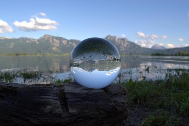 玻璃球 全球形象 球 高山 全景 福尔根湖湖 展望 景观