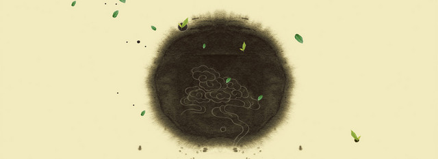 茶叶水墨古典分层背景BANNER