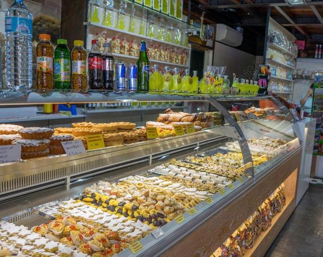 糕点店甜点面包馅饼饮料背景图片