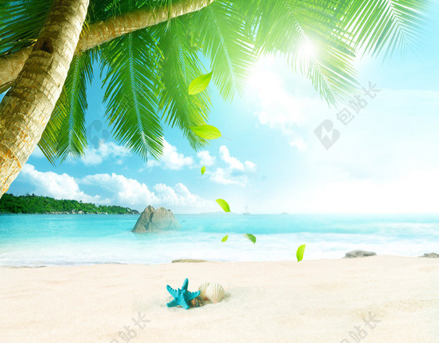 夏日酷爽沙滩背景