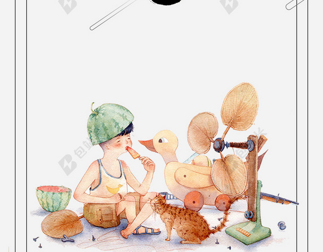 灰色中国风小暑PSD分层H5背景素材