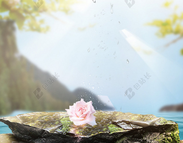 面膜美妆护肤品清爽背景