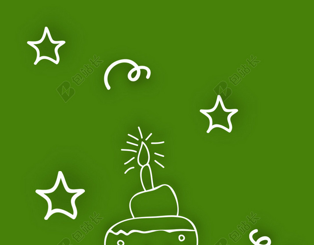 绿色背景生日元素PSD分层H5背景素材