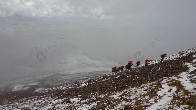 团队户外攀登安第斯山脉背景图片
