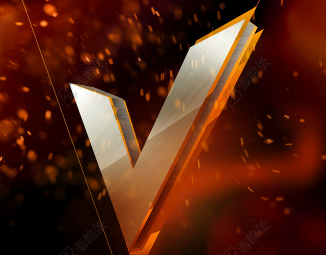 大气简洁风V字时尚海报H5背景PSD下载