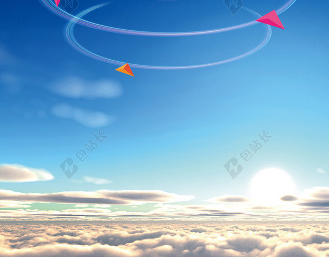 蓝色渐变天空摄影背景
