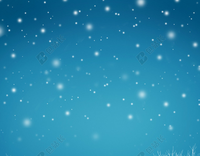蓝色梦幻飘雪背景