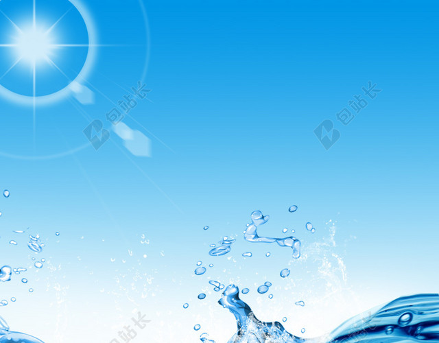 蓝色海洋水珠背景