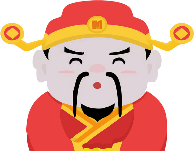 红色矢量喜庆春节财神爷
