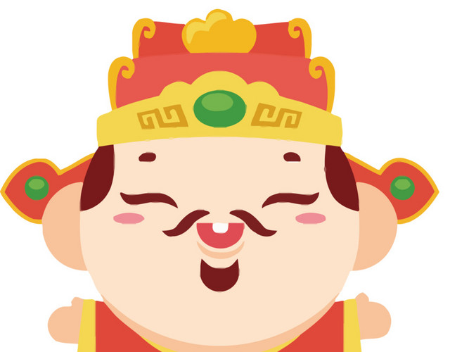 狗年财神矢量插画