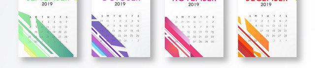 猪年台历彩色条纹新年日历素材