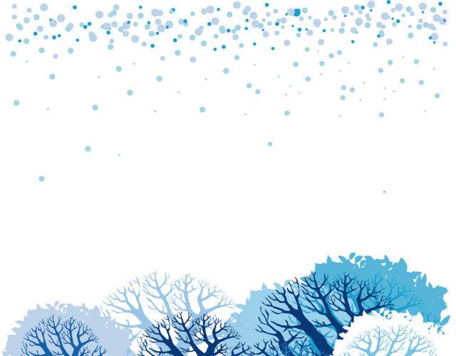 蓝色雪景大雪素材