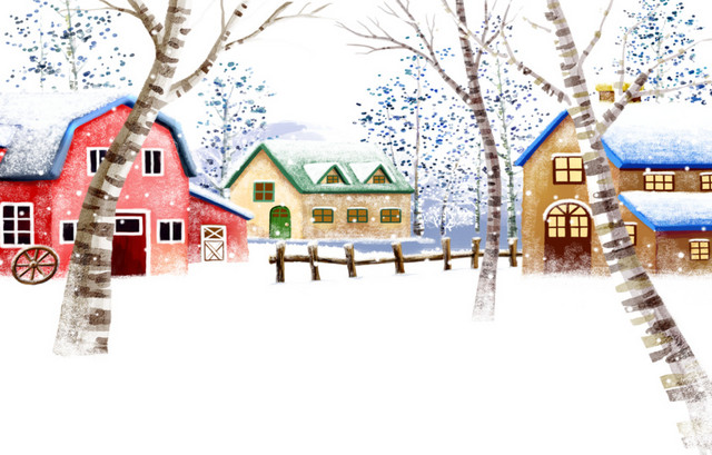雪景展板