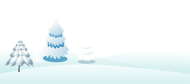 大雪树木雪堆背景矢量图