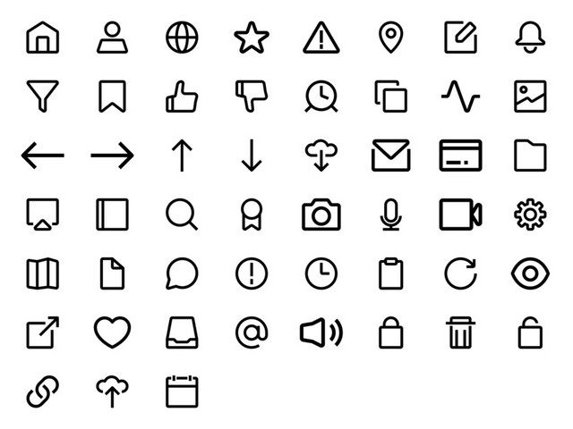 极简线性UI界面设计矢量ICON小图标
