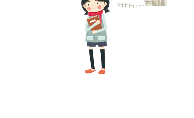 雪天里的小女孩