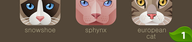 卡通猫图标矢量素材