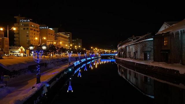 小樽 运河 北海道 日本 旅游目的地 小樽运河 夜