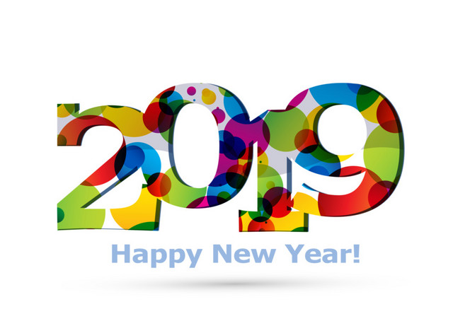 彩色创意2019新年快乐素材