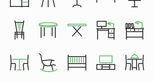 简单家具图标素材