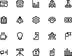 线框创业图标