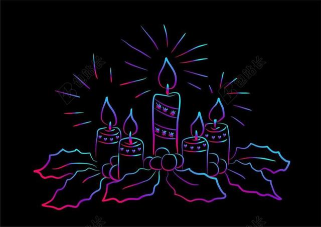 黑色蜡烛鲜花光亮祝福海报广告背景图片
